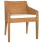 Esszimmerstühle mit Kissen 2 Stk. Hellbraun Natur Rattan Esszimmerstühle mit Kissen 2 Stk. Hellbraun Natur Rattan