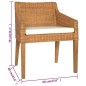 Esszimmerstühle mit Kissen 2 Stk. Hellbraun Natur Rattan Esszimmerstühle mit Kissen 2 Stk. Hellbraun Natur Rattan