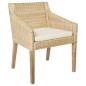 Esszimmerstühle mit Kissen 2 Stk. Natur Rattan Esszimmerstühle mit Kissen 2 Stk. Natur Rattan