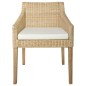 Esszimmerstühle mit Kissen 2 Stk. Natur Rattan Esszimmerstühle mit Kissen 2 Stk. Natur Rattan