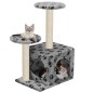 vidaXL Katzenbaum mit Sisal-Kratzsäule 60 cm Grau Pfoten-Aufdruck vidaXL Katzenbaum mit Sisal-Kratzsäule 60 cm Grau Pfoten-Aufdruck