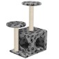 vidaXL Katzenbaum mit Sisal-Kratzsäule 60 cm Grau Pfoten-Aufdruck vidaXL Katzenbaum mit Sisal-Kratzsäule 60 cm Grau Pfoten-Aufdruck