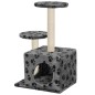 vidaXL Katzenbaum mit Sisal-Kratzsäule 60 cm Grau Pfoten-Aufdruck vidaXL Katzenbaum mit Sisal-Kratzsäule 60 cm Grau Pfoten-Aufdruck