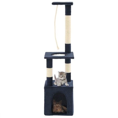 vidaXL Katzen-Kratzbaum mit Sisal-Kratzsäulen 109 cm Dunkelblau