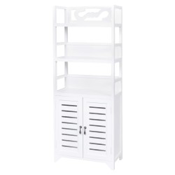 vidaXL Badezimmerschrank Albuquerque Holz Weiß 46x24x117,5 cm