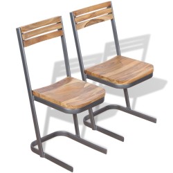 vidaXL Esszimmerstühle 2 Stk. Massivholz Teak 