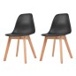 vidaXL Esszimmerstühle 2 Stk. Schwarz Kunststoff vidaXL Esszimmerstühle 2 Stk. Schwarz Kunststoff