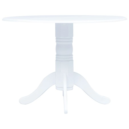 vidaXL Esstisch Weiß 106 cm Gummiholz Massiv