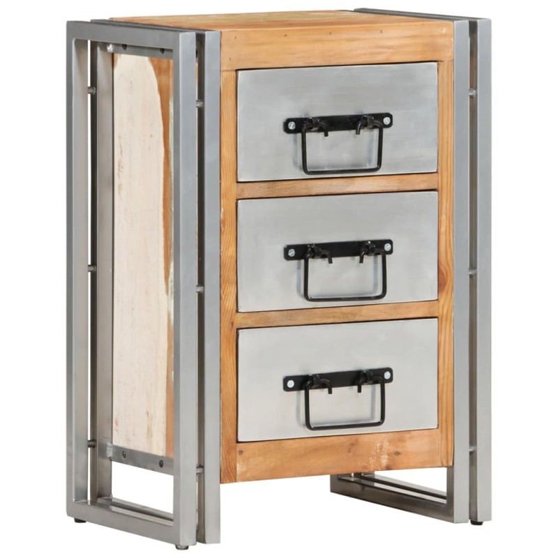 vidaXL Schubladenschrank 40x30x60 cm Altholz Massiv vidaXL Schubladenschrank 40x30x60 cm Altholz Massiv