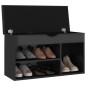 Schuhbank mit Kissen Hochglanz-Schwarz 80x30x47cm Holzwerkstoff Schuhbank mit Kissen Hochglanz-Schwarz 80x30x47cm Holzwerkstoff