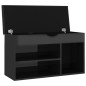 Schuhbank mit Kissen Hochglanz-Schwarz 80x30x47cm Holzwerkstoff Schuhbank mit Kissen Hochglanz-Schwarz 80x30x47cm Holzwerkstoff