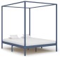 vidaXL Himmelbett-Gestell Grau Massivholz Kiefer 160 x 200 cm vidaXL Himmelbett-Gestell Grau Massivholz Kiefer 160 x 200 cm