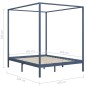 vidaXL Himmelbett-Gestell Grau Massivholz Kiefer 160 x 200 cm vidaXL Himmelbett-Gestell Grau Massivholz Kiefer 160 x 200 cm