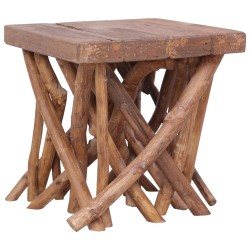 vidaXL Couchtisch aus Baumstämmen 40x40x40 cm Massivholz
