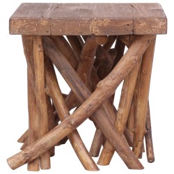 vidaXL Couchtisch aus Baumstämmen 40x40x40 cm Massivholz