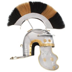 vidaXL Römischer Soldaten-Helm Antik Replik für LARP Silbern Stahl