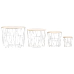 vidaXL Couchtische 4 Stk. Weiß
