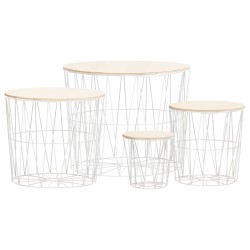 vidaXL Couchtische 4 Stk. Weiß