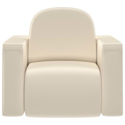 2-in-1 Kindersofa Weiß Kunstleder