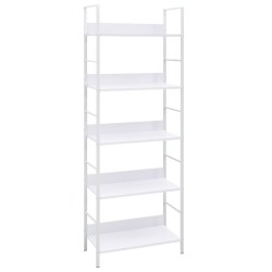 vidaXL Bücherregal 5 Regalböden Weiß 60x27,6x158,5 cm Holzwerkstoff