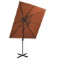 vidaXL Ampelschirm mit Lüftung Terrakotta-Rot 250x250 cm vidaXL Ampelschirm mit Lüftung Terrakotta-Rot 250x250 cm