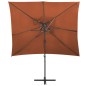 vidaXL Ampelschirm mit Lüftung Terrakotta-Rot 250x250 cm vidaXL Ampelschirm mit Lüftung Terrakotta-Rot 250x250 cm