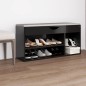 Schuhbank mit Kissen Hochglanz-Schwarz 104x30x49cm Schuhbank mit Kissen Hochglanz-Schwarz 104x30x49cm
