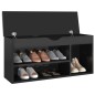Schuhbank mit Kissen Hochglanz-Schwarz 104x30x49cm Schuhbank mit Kissen Hochglanz-Schwarz 104x30x49cm