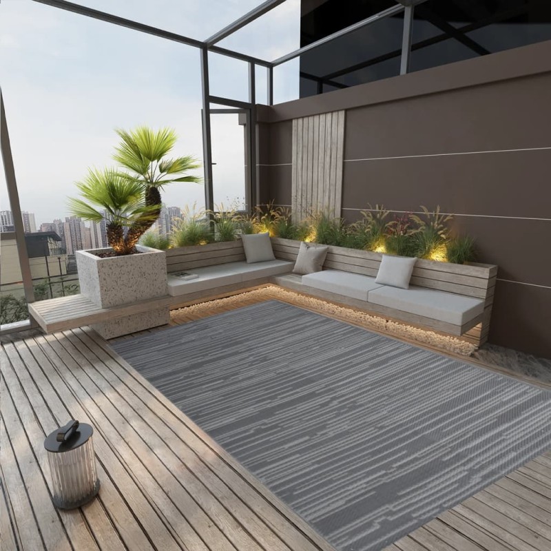 vidaXL Outdoor-Teppich Anthrazit 140x200 cm PP vidaXL Outdoor-Teppich Anthrazit 140x200 cm PP