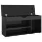 Schuhbank mit Kissen Hochglanz-Schwarz 104x30x49cm Schuhbank mit Kissen Hochglanz-Schwarz 104x30x49cm