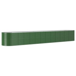vidaXL Hochbeet Pulverbeschichteter Stahl 512x80x68 cm Grün