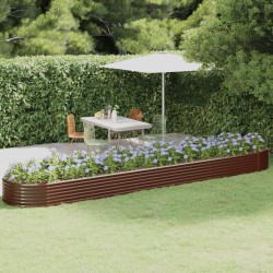 vidaXL Hochbeet Pulverbeschichteter Stahl 507x100x36 cm Braun