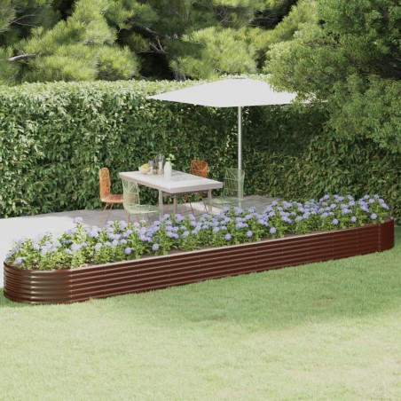 vidaXL Hochbeet Pulverbeschichteter Stahl 507x100x36 cm Braun