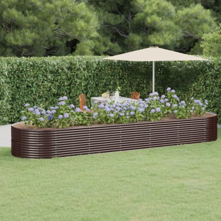 vidaXL Hochbeet Pulverbeschichteter Stahl 510x140x68 cm Braun