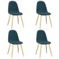 Esszimmerstühle 4 Stk. Blau Samt Esszimmerstühle 4 Stk. Blau Samt