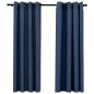 vidaXL Verdunkelungsvorhänge Ösen Leinenoptik 2 Stk. Blau 140x175 cm vidaXL Verdunkelungsvorhänge Ösen Leinenoptik 2 Stk. Blau 140x175 cm