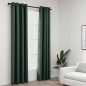 vidaXL Verdunkelungsvorhänge Ösen Leinenoptik 2 Stk. Grün 140x245 cm vidaXL Verdunkelungsvorhänge Ösen Leinenoptik 2 Stk. Grün 140x245 cm