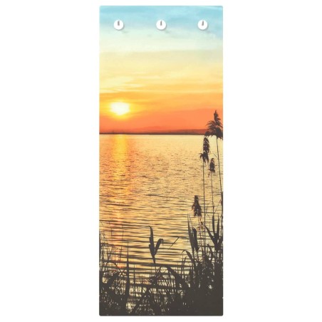 vidaXL Wandgarderobe 125x50 cm Hartglas Sonnenuntergang am See