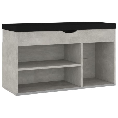 vidaXL Schuhbank mit Kissen Betongrau 80x30x47 cm Holzwerkstoff