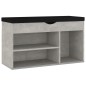 vidaXL Schuhbank mit Kissen Betongrau 80x30x47 cm Holzwerkstoff vidaXL Schuhbank mit Kissen Betongrau 80x30x47 cm Holzwerkstoff