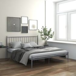 vidaXL Bett Grau Metall 180x200 cm