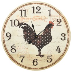 vidaXL Wanduhr mit Huhn-Design Mehrfarbig 60 cm MDF