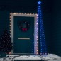 vidaXL Weihnachtskegelbaum Blau 136 LEDs Dekoration 70x240 cm vidaXL Weihnachtskegelbaum Blau 136 LEDs Dekoration 70x240 cm