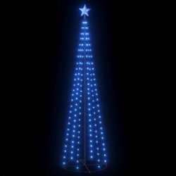 vidaXL Weihnachtskegelbaum Blau 136 LEDs Dekoration 70x240 cm