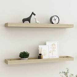vidaXL Loggia Wandregale 2 Stk. Eichen-Optik 80x15x4 cm MDF