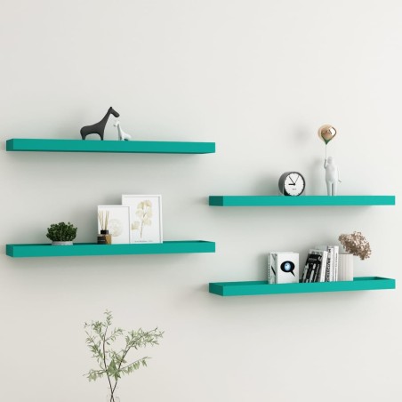 vidaXL Loggia Wandregale 4 Stk. Blau 80x15x4 cm MDF