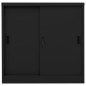 vidaXL Büroschrank mit Schiebetür Schwarz 90x40x90 cm Stahl vidaXL Büroschrank mit Schiebetür Schwarz 90x40x90 cm Stahl