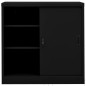 vidaXL Büroschrank mit Schiebetür Schwarz 90x40x90 cm Stahl vidaXL Büroschrank mit Schiebetür Schwarz 90x40x90 cm Stahl