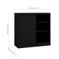 vidaXL Büroschrank mit Schiebetür Schwarz 90x40x90 cm Stahl vidaXL Büroschrank mit Schiebetür Schwarz 90x40x90 cm Stahl