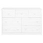 vidaXL Sideboard 7 Schubladen Weiß 113x35x73 cm Massivholz Kiefer vidaXL Sideboard 7 Schubladen Weiß 113x35x73 cm Massivholz Kiefer